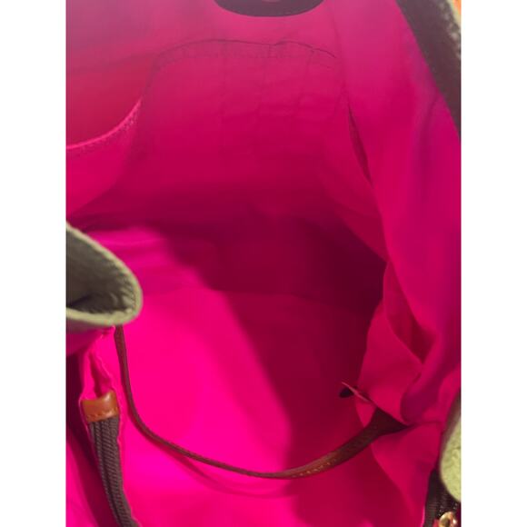 Dooney & Bourke Authenticated Victoria Handbag Olive Green pink Nylon Bag - Picture 12 of 13